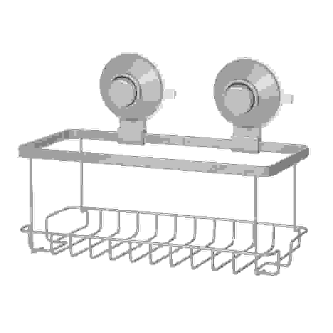 InterDesign Everett Push Lock Suction Shower Basket (23.11 x 11.51 x 9.22 cm)