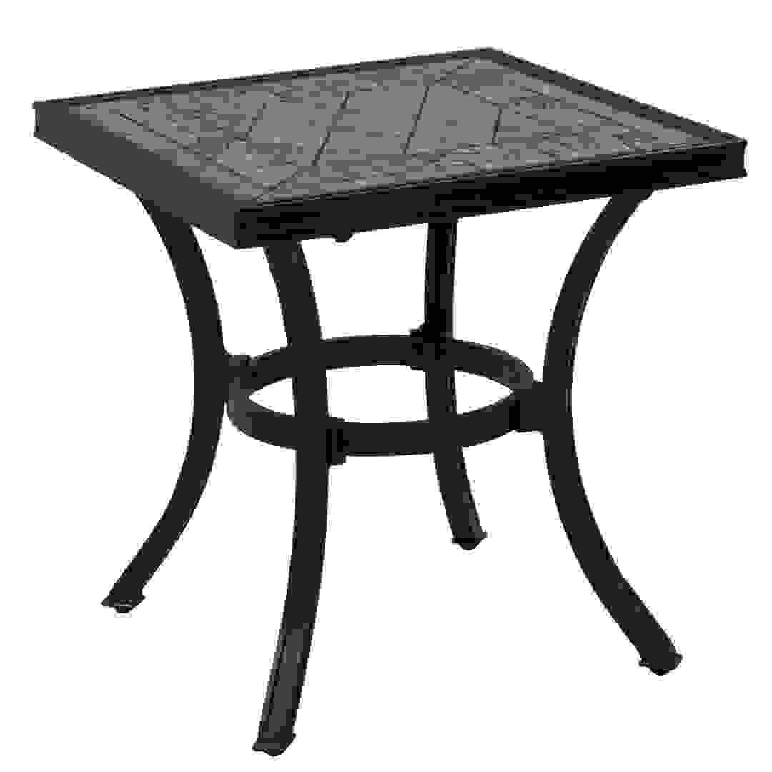 طاولة جانبية ألومنيوم صب مع سطح بلاط ميلانو جينيريك (54.5 × 54.5 سم)