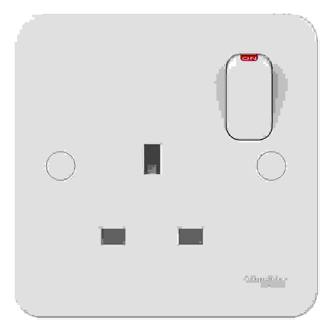 Schneider Electric Lisse 1 Gang Switched Socket (8.7 x 8.7 x 2.4 cm, 250 VAC)