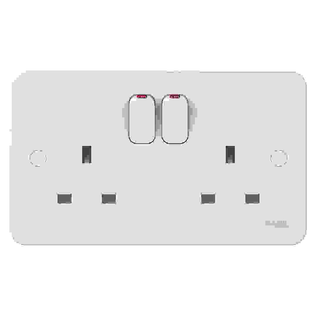 مقبس بمفتاح شنايدر ليسي 2 زر (14.9 × 8.7 × 3.6 سم، 250 فولت تيار متردد)