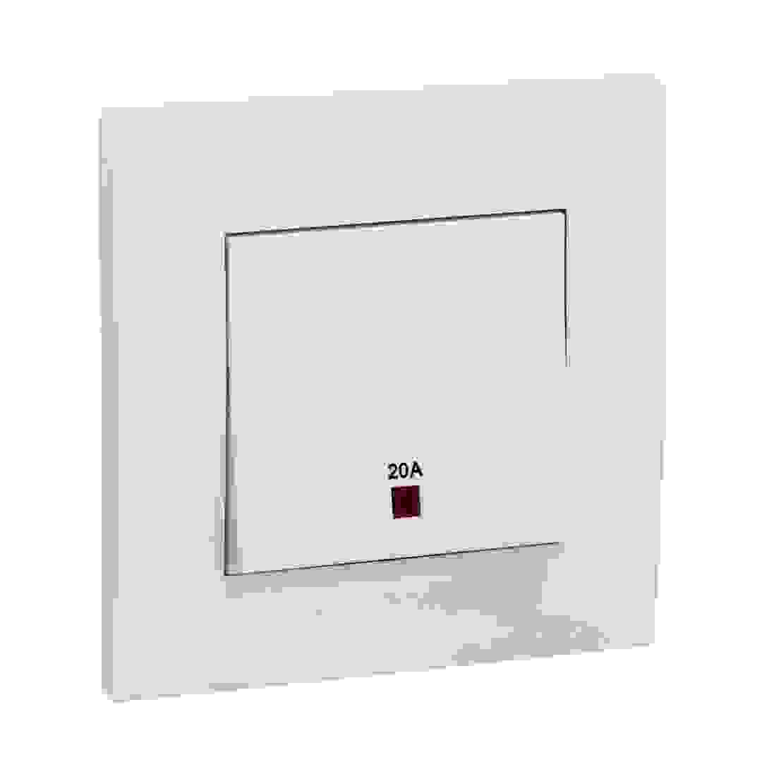 مقبس بمفتاح شنايدر فيفاتشي زر واحد 2 قطب مع مؤشر نيون (8.7 × 8.7 × 3.5 سم، 250 فولت تيار متردد، 20 أمبير)