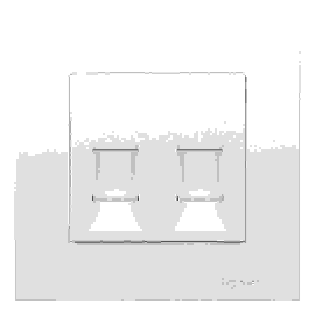 Schneider Electric Vivace 2 Gang Keystone Wall Plate W/ Shutter (8.7 x 8.7 x 4 cm)