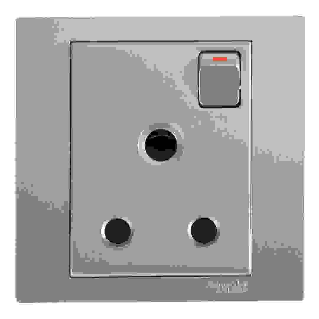 Schneider Electric Vivace 1 Gang Switched Socket (8.6 x 8.6 x 3.2 cm, 250 VAC, 15 A)