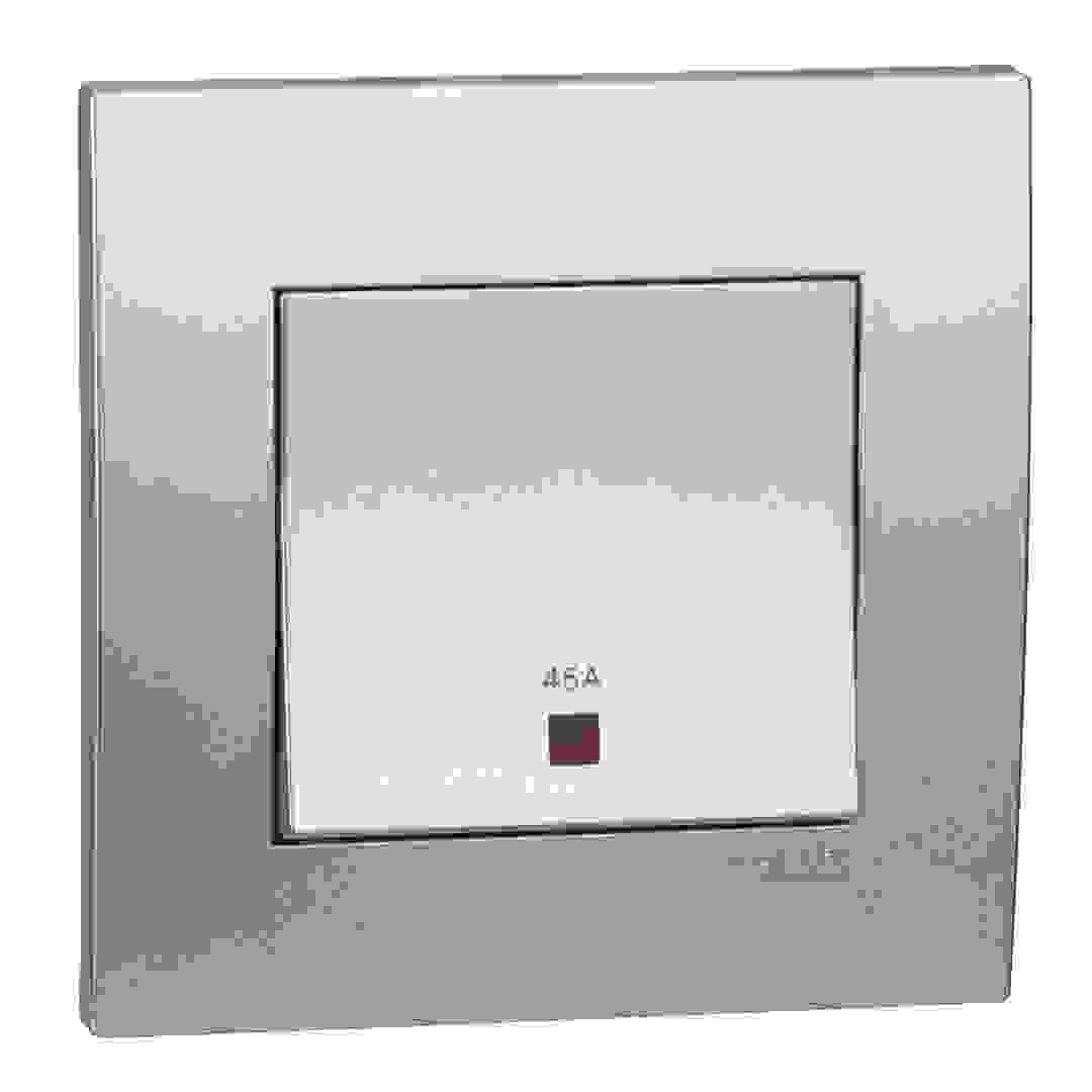 Schneider Electric Vivace 2 Gang 2-Pole Switch W/ Neon Indicator (8.7 x 8.6 x 3.7 cm, 250 VAC, 45 A)