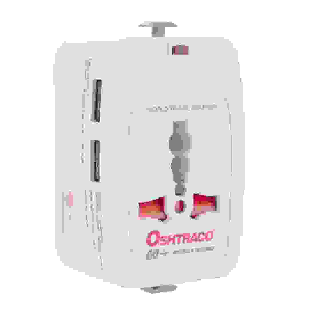 Oshtraco Go World Travel Adaptor W/ Dual USB Ports