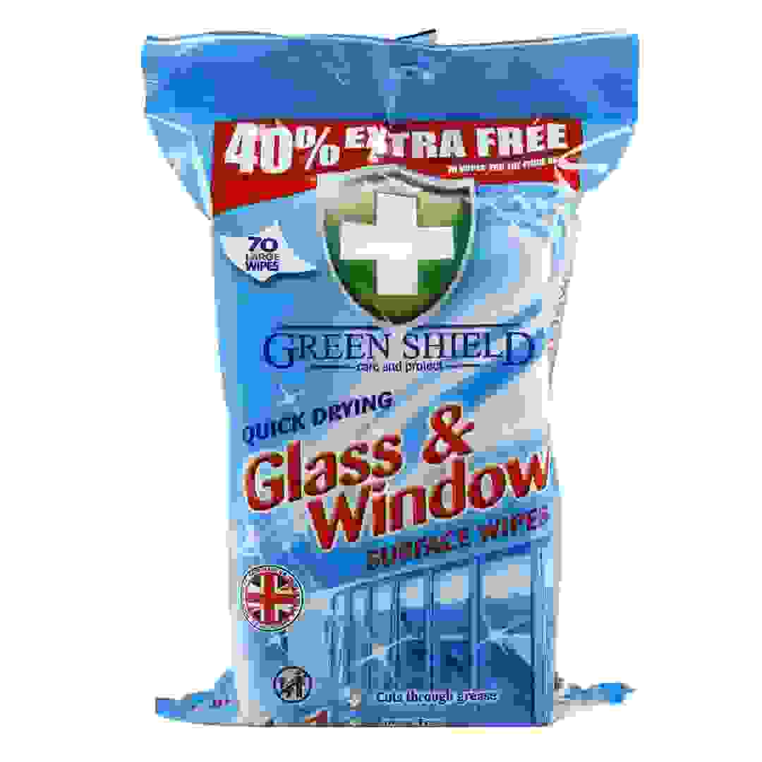 Green Shield Glass & Window Surface Wipes Pack (70 Pc.)