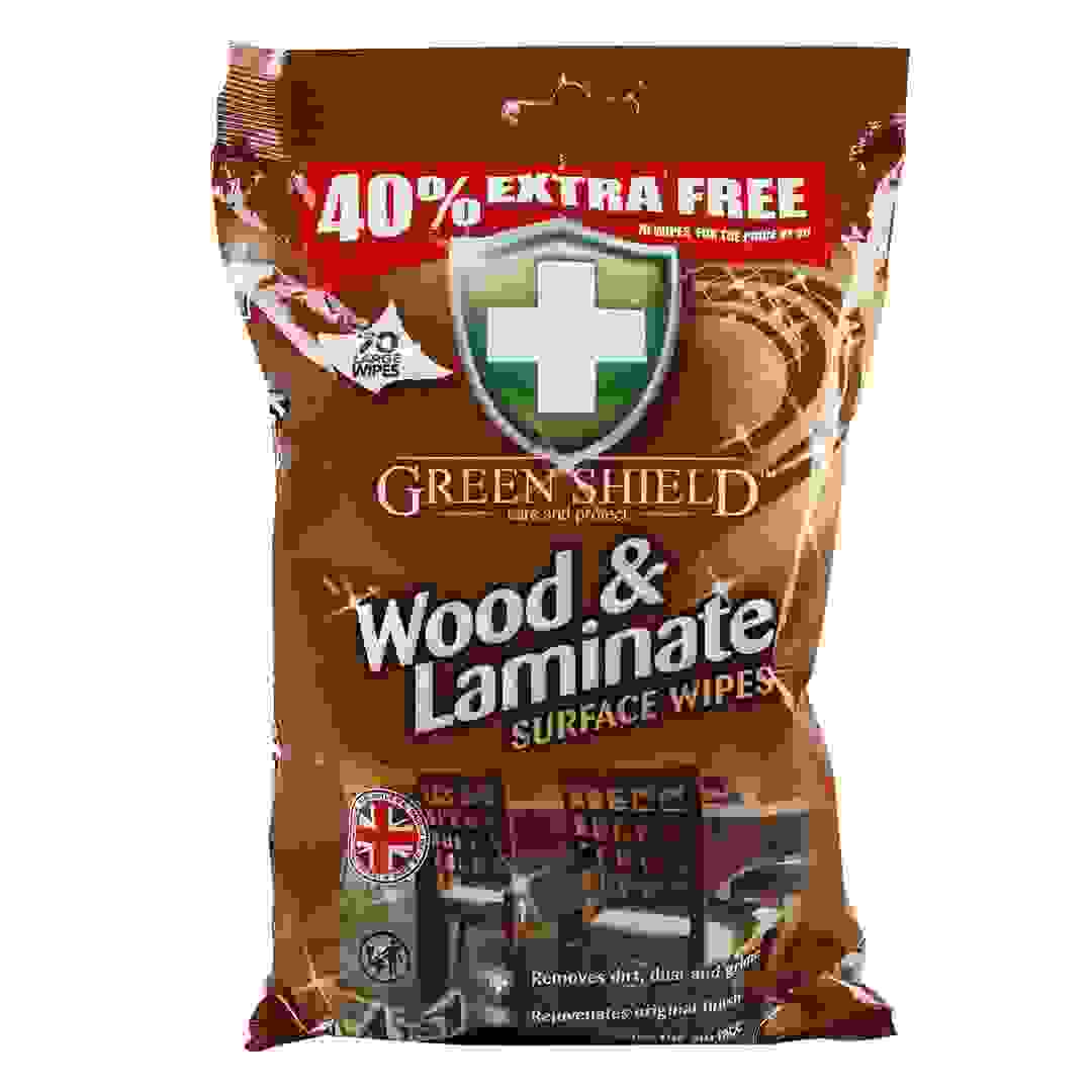 علبة مناديل مبللة لتنظيف الخشب وأسطح الأرضيات جرين شيلد (70 قطعة)