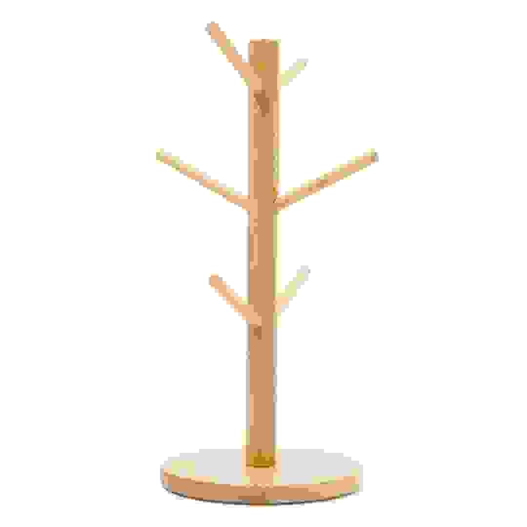 حامل أكواب خشبي على شكل شجرة أوركيد (33 × 19.2 × 4.1 سم)