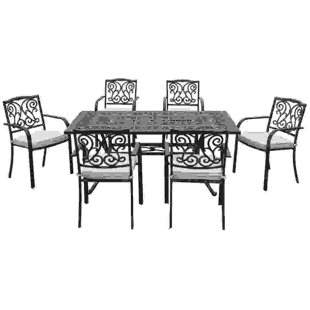 Milano 6-Seater Cast Aluminum Rectangle Dining Set Generic (7 Pc.)