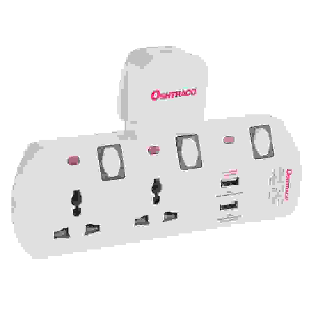 مقبس ثنائي على شكل حرف تي مع منفذ يو إس بي أوشتراكو