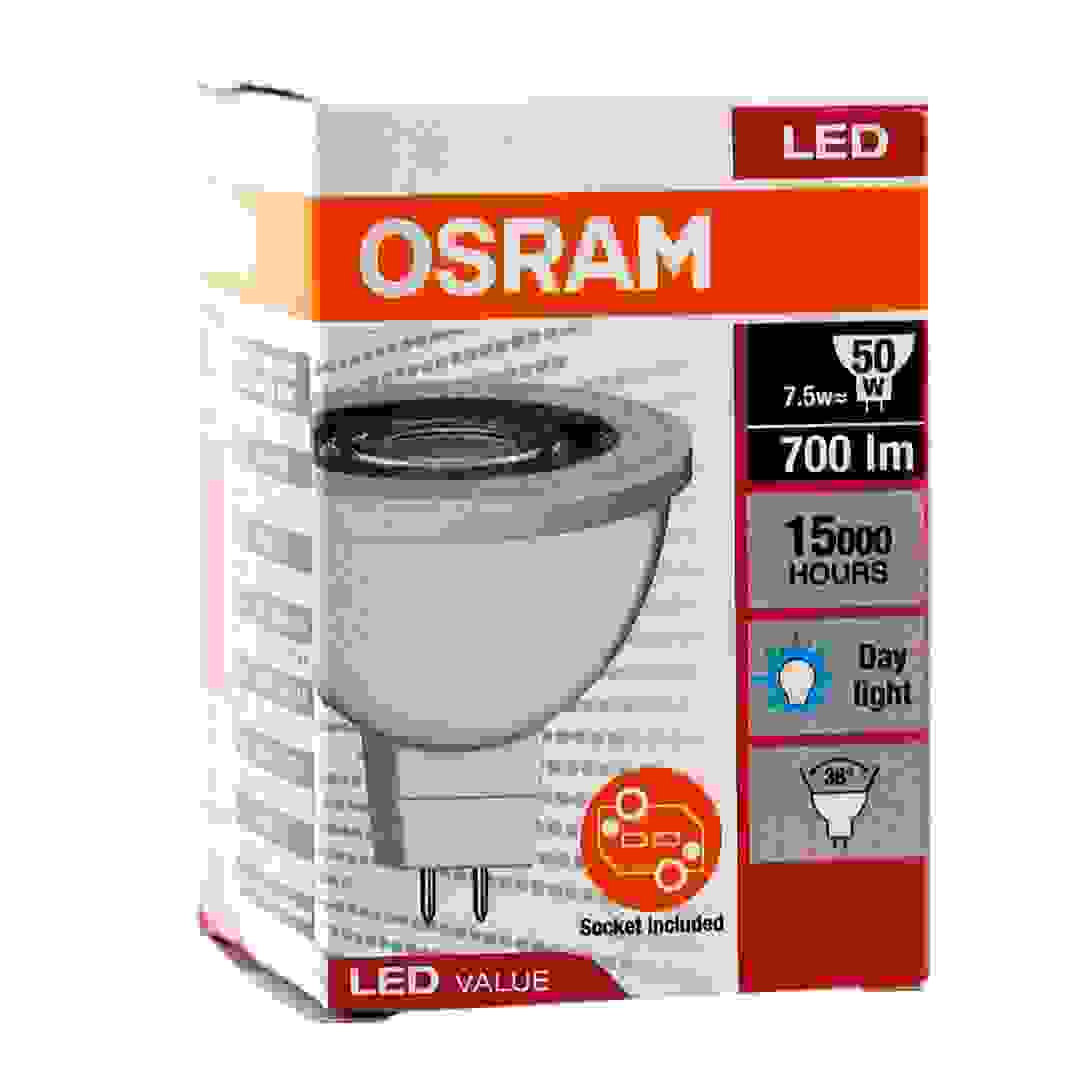 لمبة LED بقاعدة GU5.3 موفرة أوسرام، MR16 (7.5 واط، ضوء نهاري)