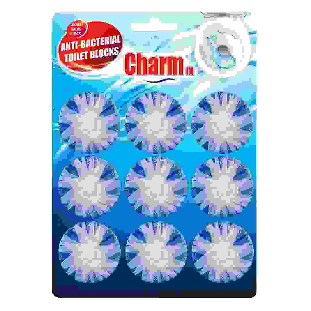 Charmm Antibacterial Toilet Block Set (Blue, 9 Pc.)