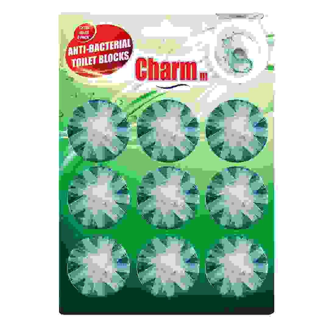 Charmm Antibacterial Toilet Block Set (Green, 9 Pc.)