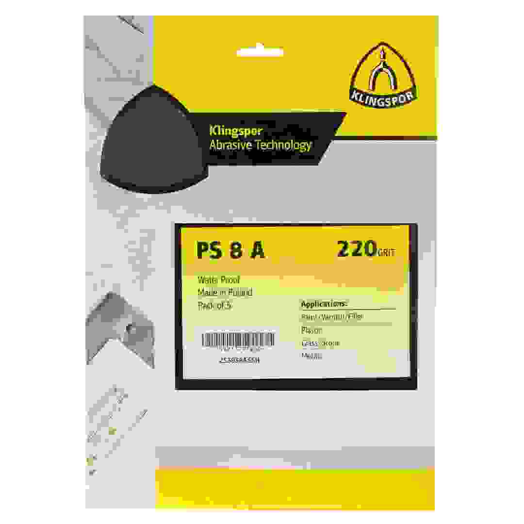 Klingspor 220 Grit Sandpaper (23 x 28 cm, 5 pcs)