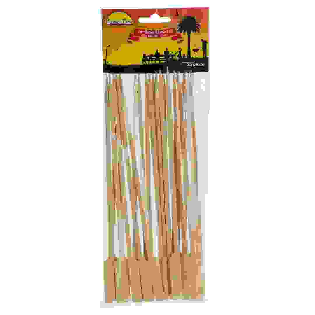 أسياخ شوي خيزران بيكنيك تايم (22 سم، 25 قطعة)