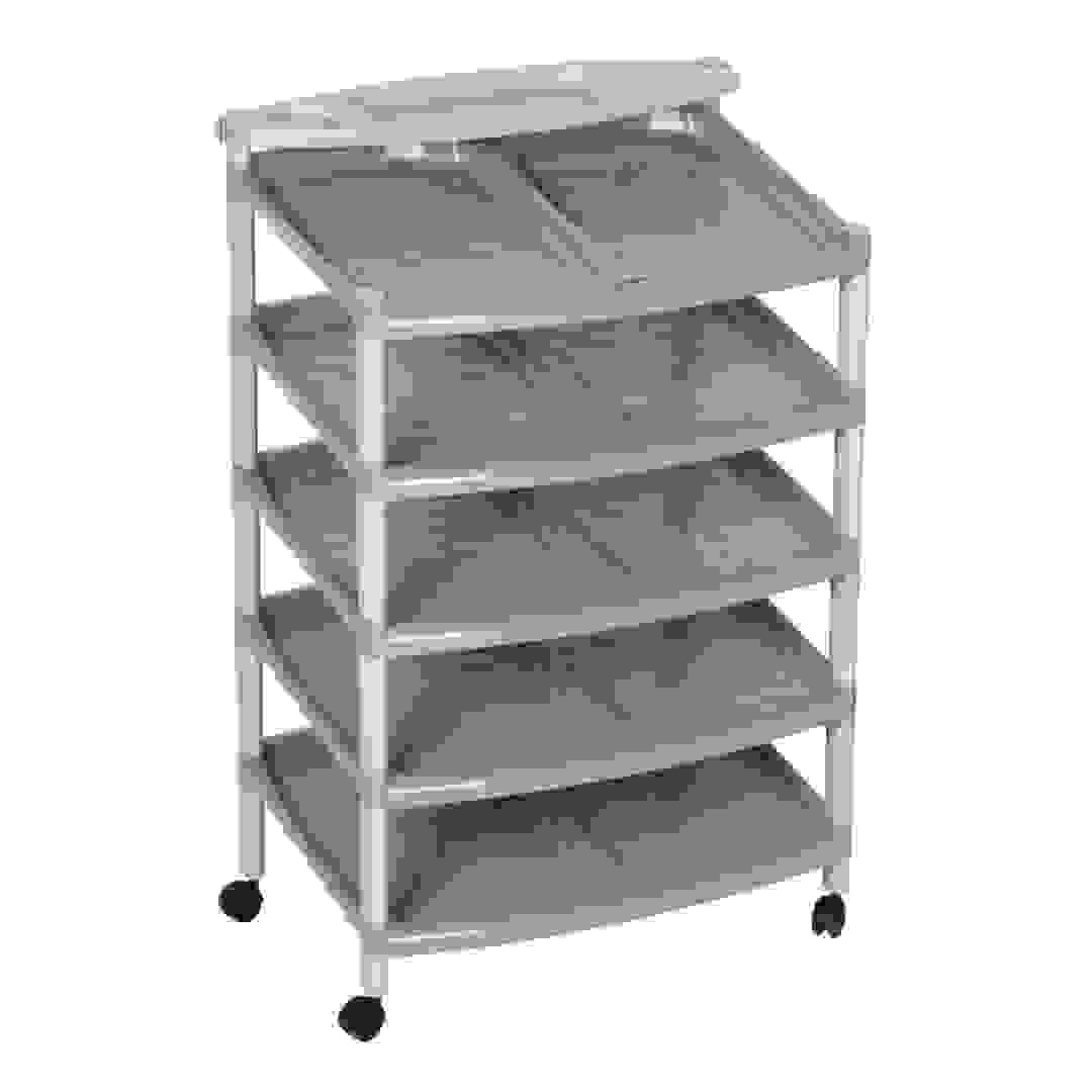 Cosmoplast 5-Level Shoe Rack W/Wheels