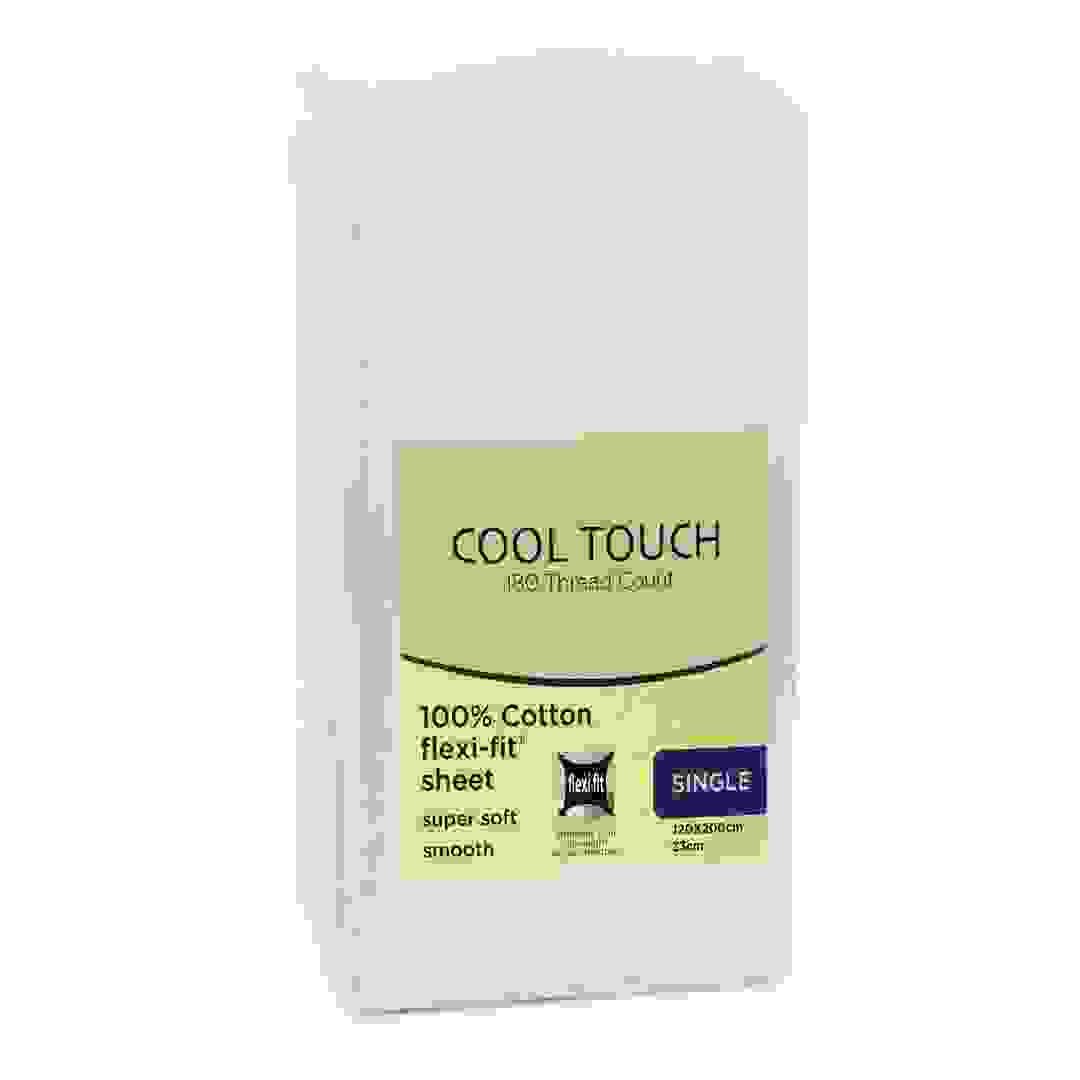 Cool Touch Single Fitted Sheet (120 X 200 cm, Cream)