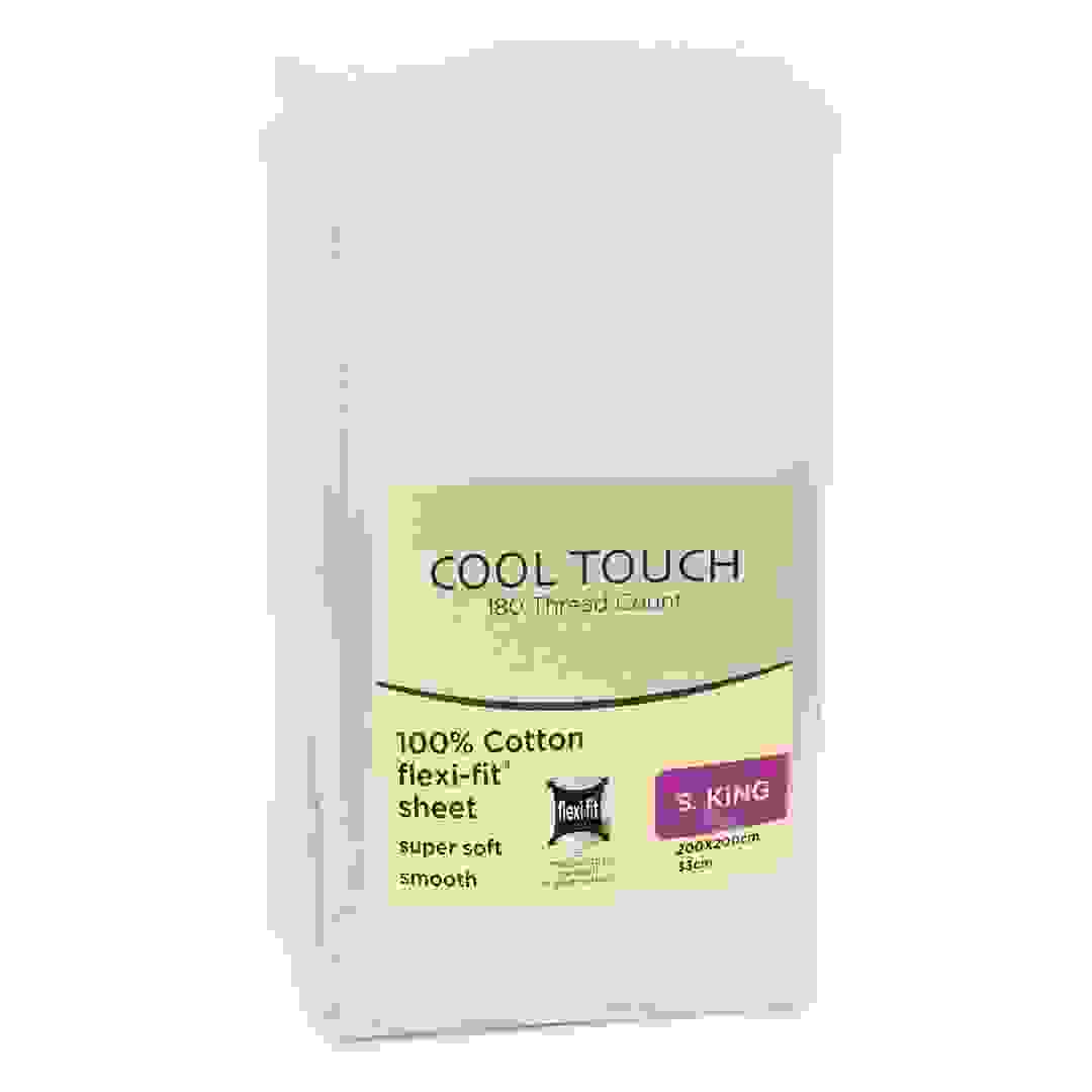 Cool Touch Super King Fitted Sheet (200 x 200 cm, Cream)