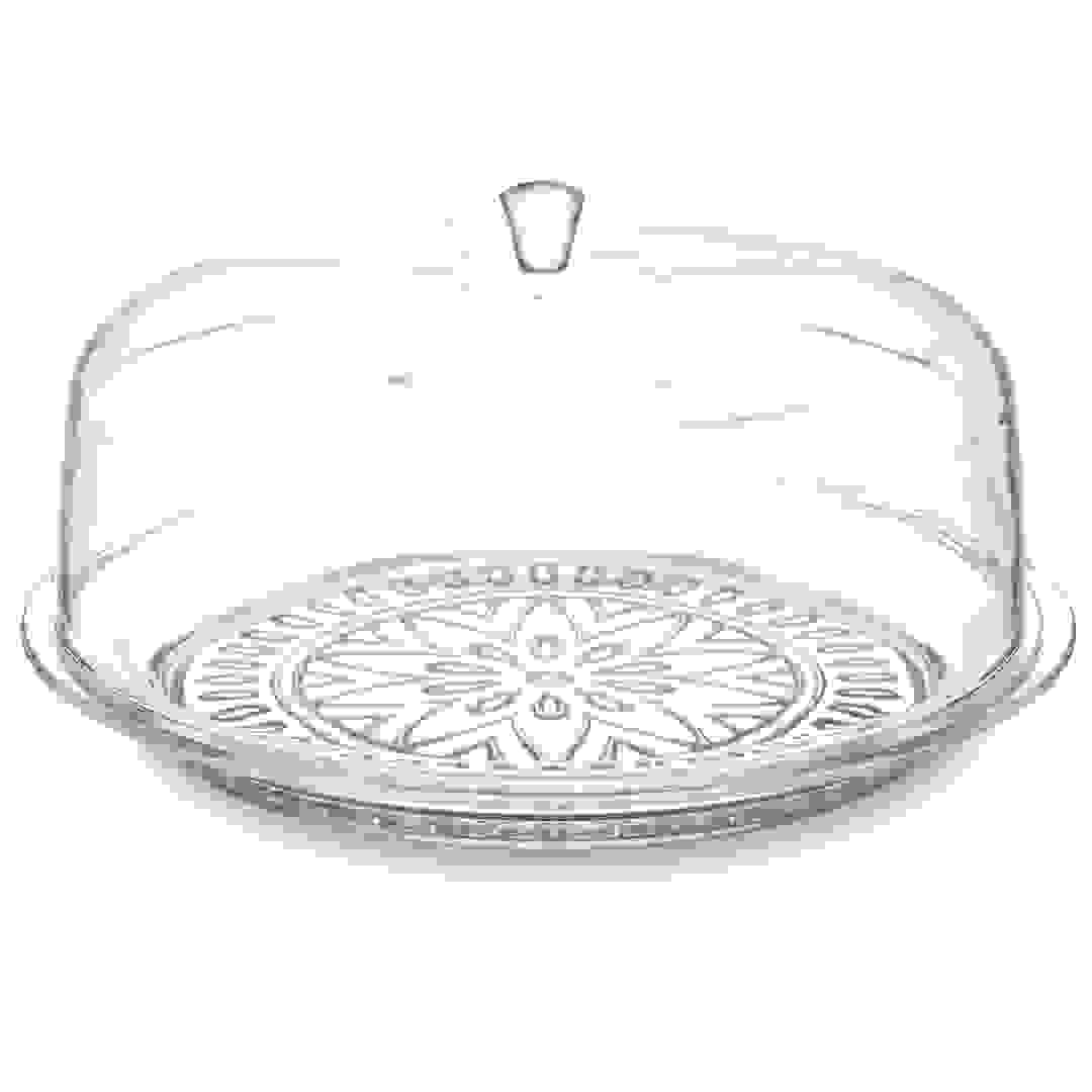 Orchid Acrylic Cake Plate W/Cover