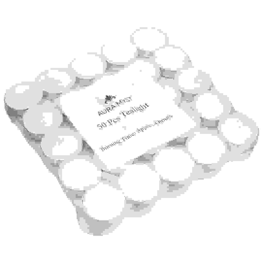 مجموعة شموع صغيرة غير معطرة أورا ميست (50 قطعة)