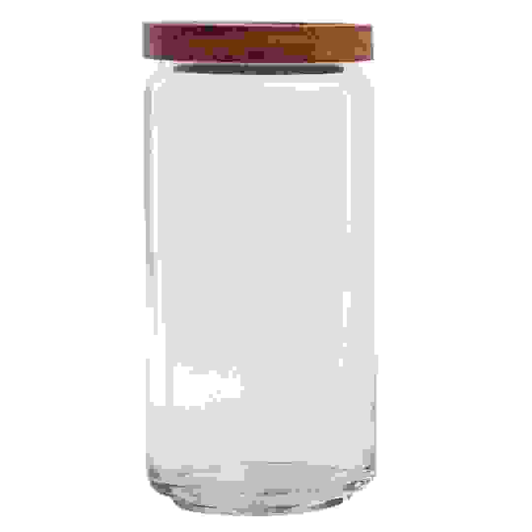 علبة زجاجية بغطاء خشبي بيلي (1 لتر)