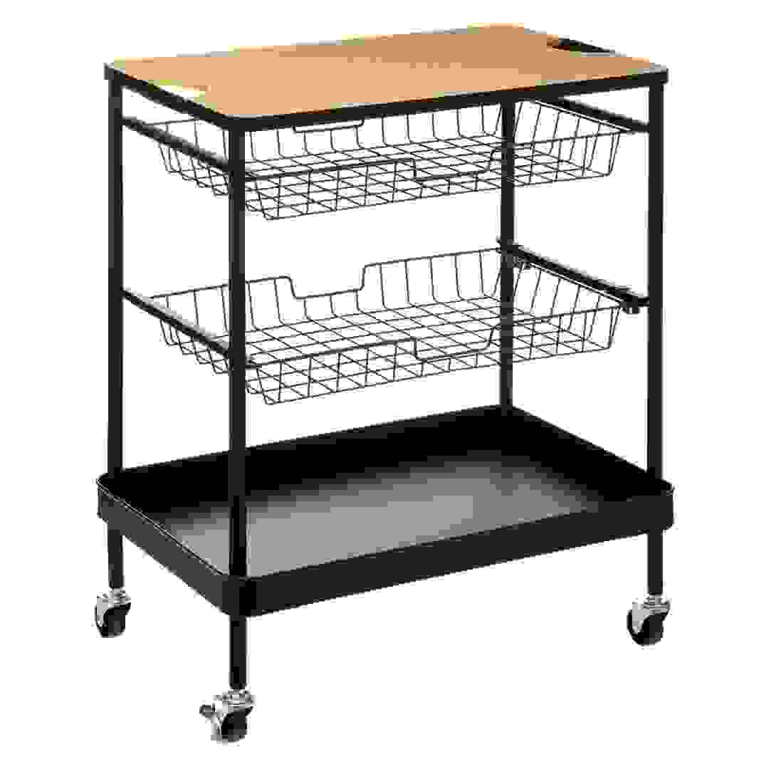 عربة معدنية مع درجين سلة 5 فايف