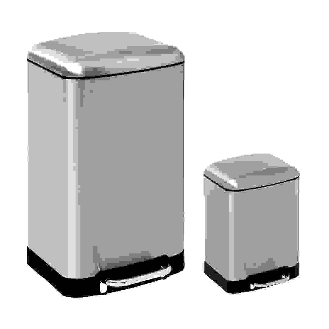 5five Stainless Steel Dustbin Set (2 Pc.)
