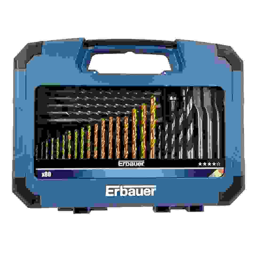 طقم لقم وريش حفر وثقب مشكلة إرباور (80 قطعة)