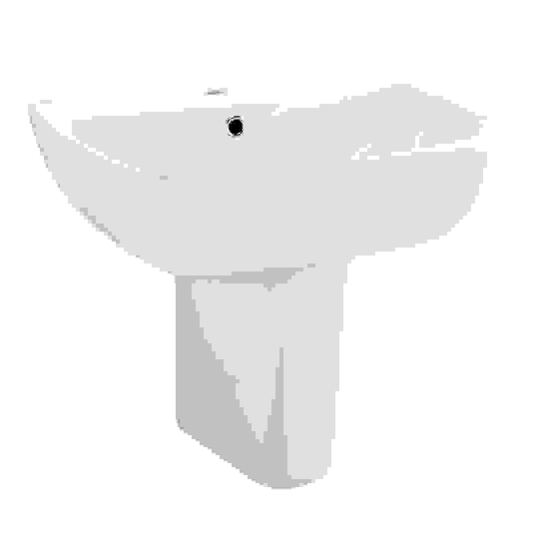 Bold Kent Ceramic Semi-Pedestal Basin (54 x 44 x 50 cm, White)