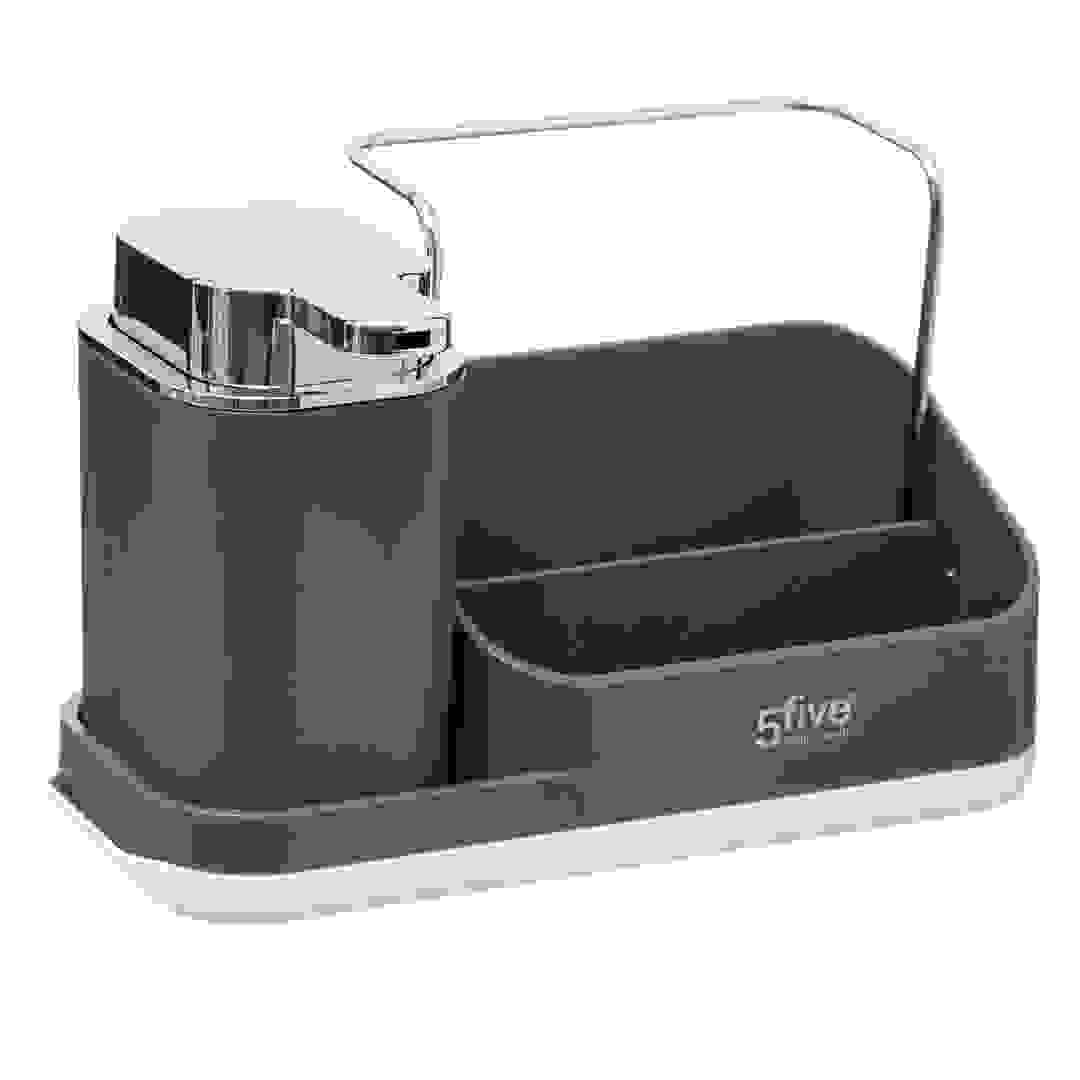 علبة مستلزمات مغسلة مع موزع صابون سائل 5 فايف نيو (21.4 × 11.5 × 13.5 سم)