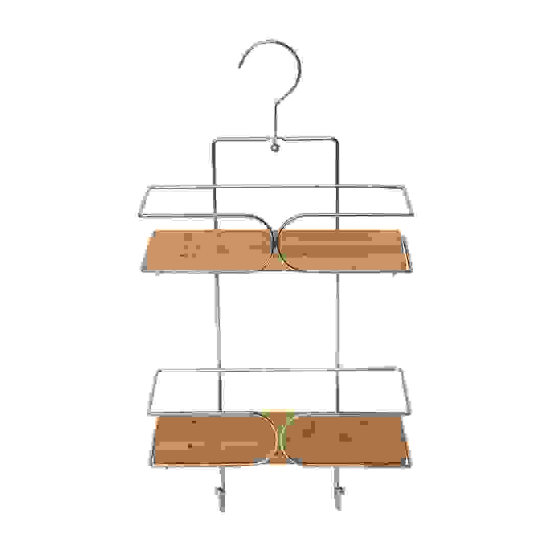 Tendance Gebor Chromed Metal Bamboo Shower Caddy W/2 Shelves (25 x 11 x 50 cm)