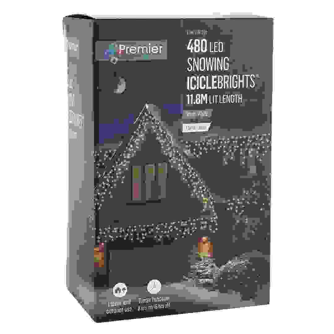 حبل 480 لمبة ليد (LED) مع مؤقت بريميير سوبابرايتس سنوينج ايسيسل (أبيض دافئ، 11.8 متر)