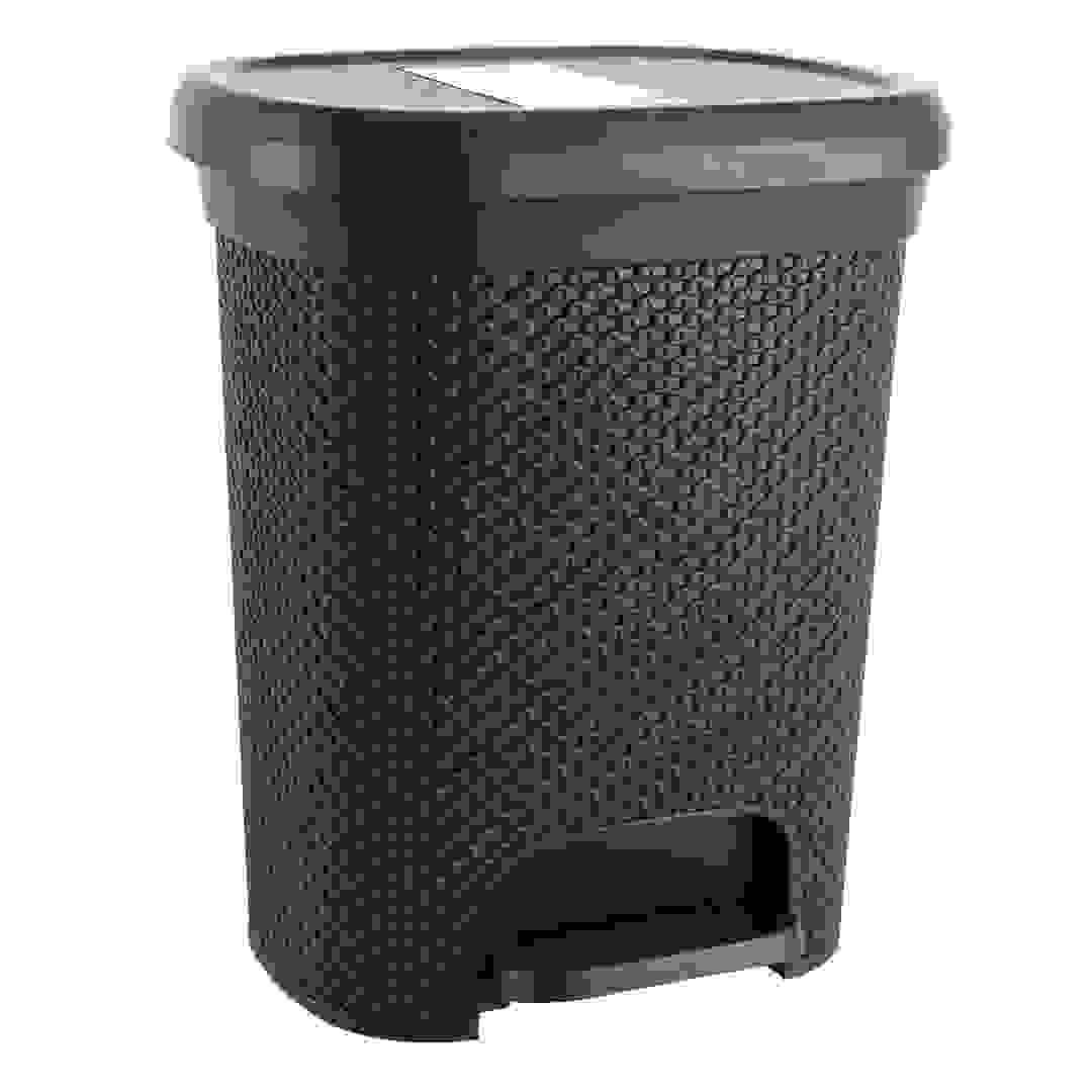 سلة مهملات بدواسة هوبي لايف من البلاستيك بتصميم ماسي (6.5 لتر، 19.5 × 25 × 30.5 سم)