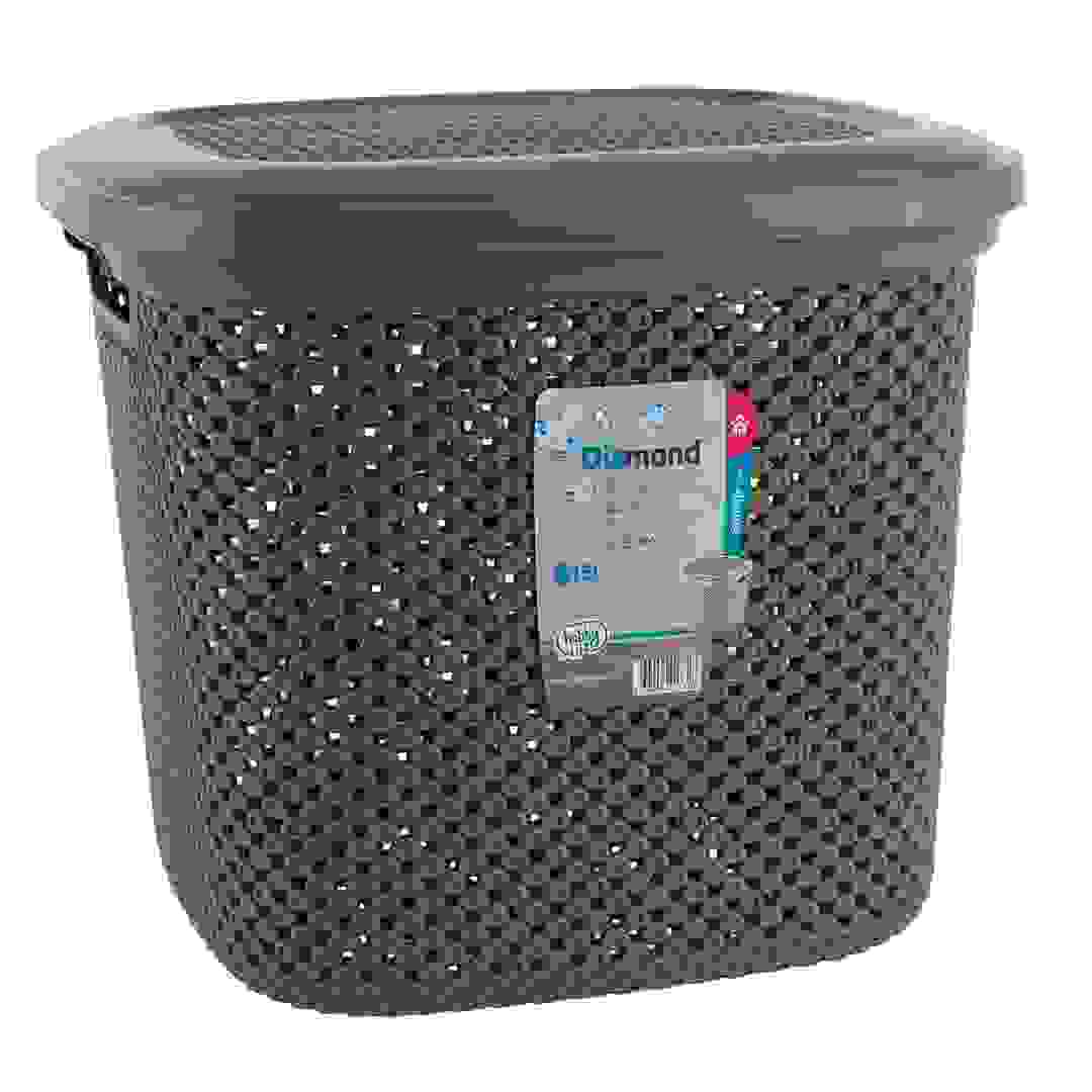 سلة بغطاء من البلاستيك من هوبي لايف دايموند (15 لتر، 31 × 31 × 27.5 سم)