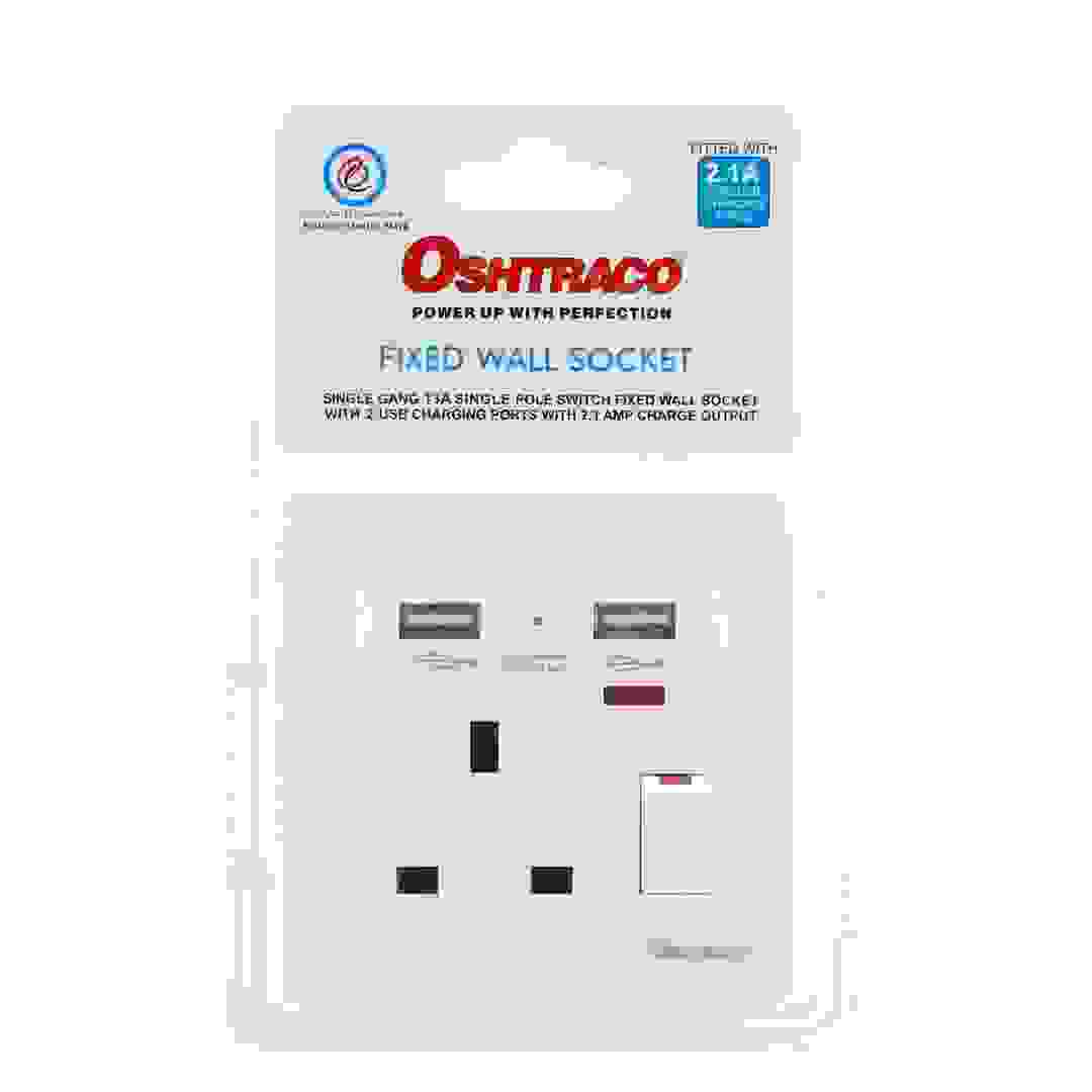 Oshtraco Gang Wall Socket W/USB Port (13 Amp)