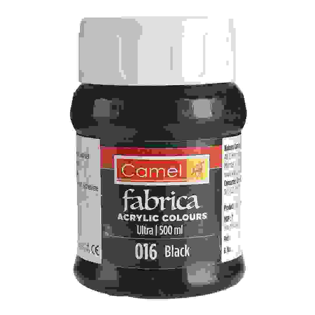 Camel Fabrica Ultra Acrlyic Paint (500 ml, 016 Black)