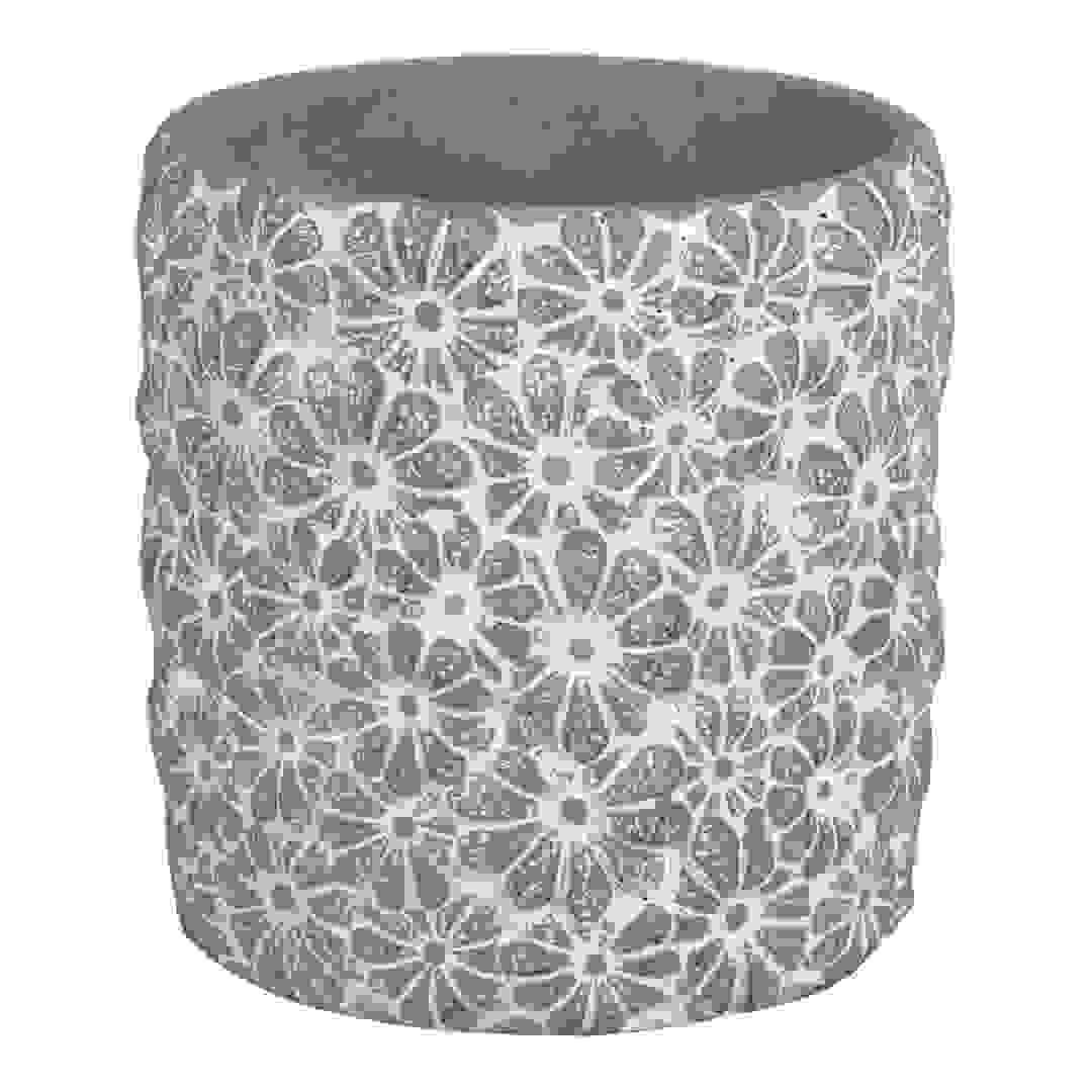 Glazed Terracotta Ciao Daisy Cylinder Plant Pot (26 x 24 cm, Small)