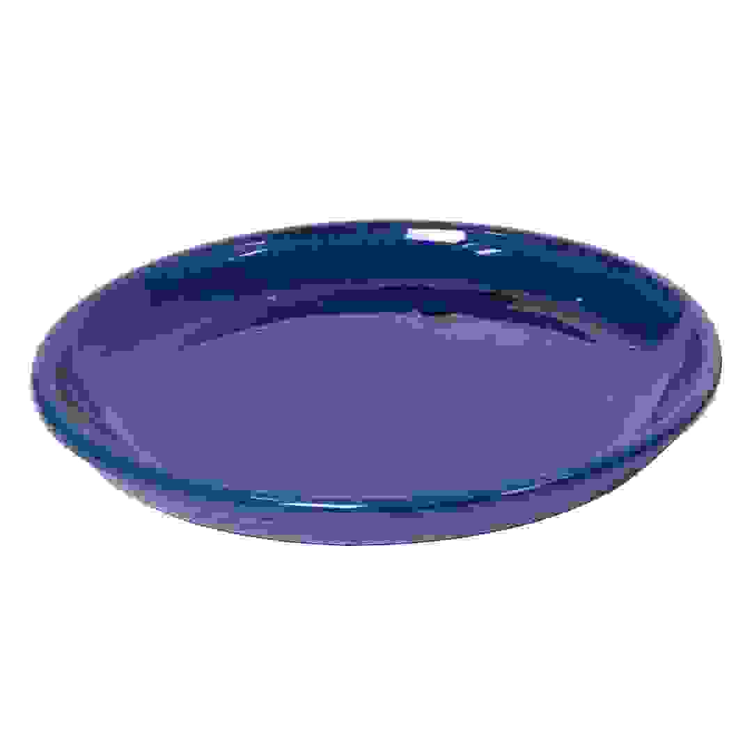 صحن أصيص نباتات فخاري مزجج (29 × 29 × 3 سم، حجم كبير)