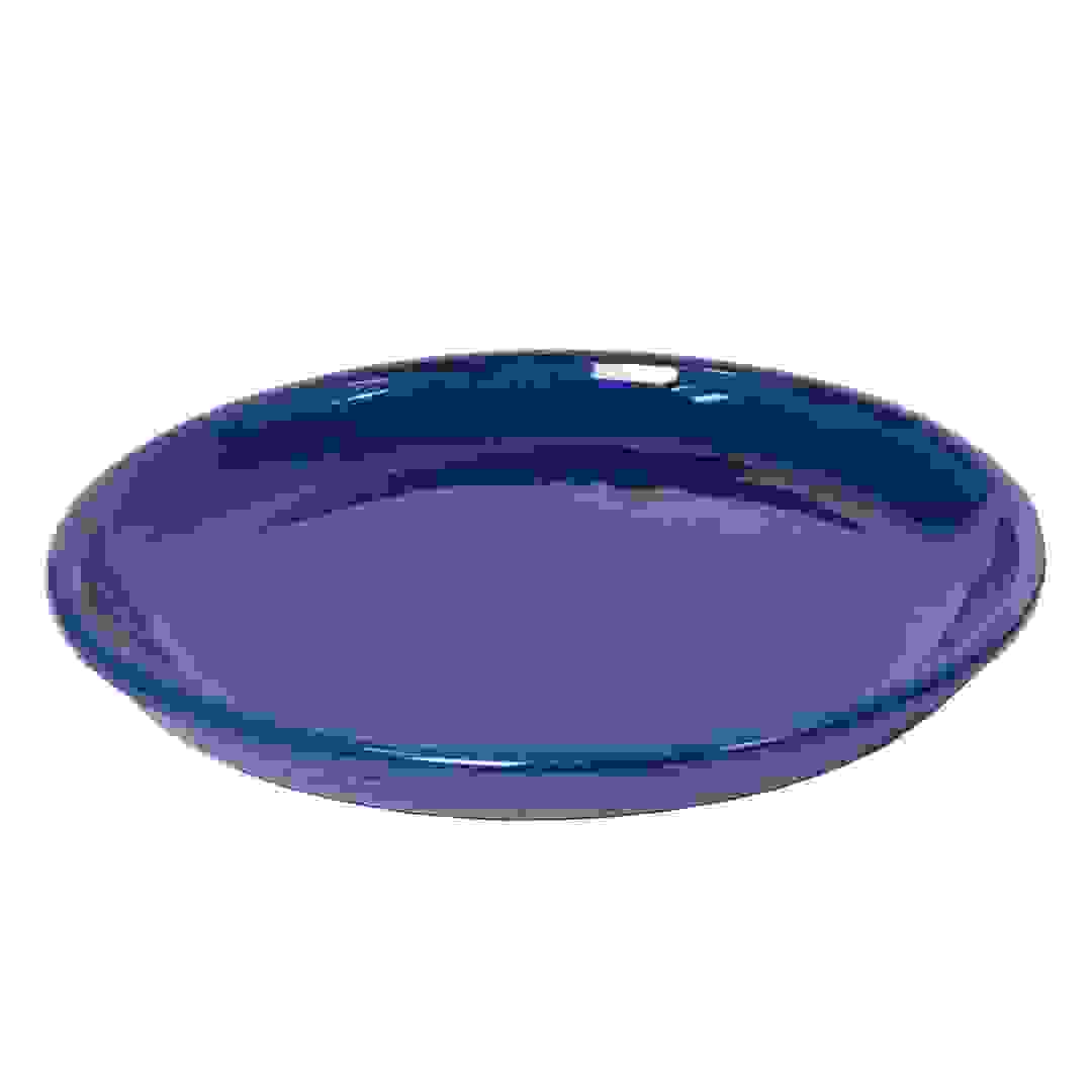 صحن أصيص نباتات فخاري مزجج (34 × 34 × 4 سم، حجم كبير XL)