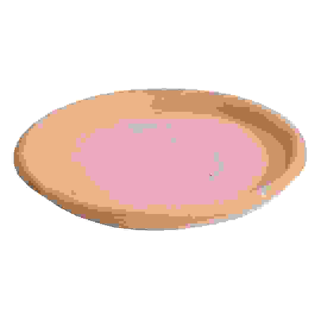 Glazed Terracotta Whitewash Plant Saucer Generic (18 x 18 x 2.5 cm, Small)