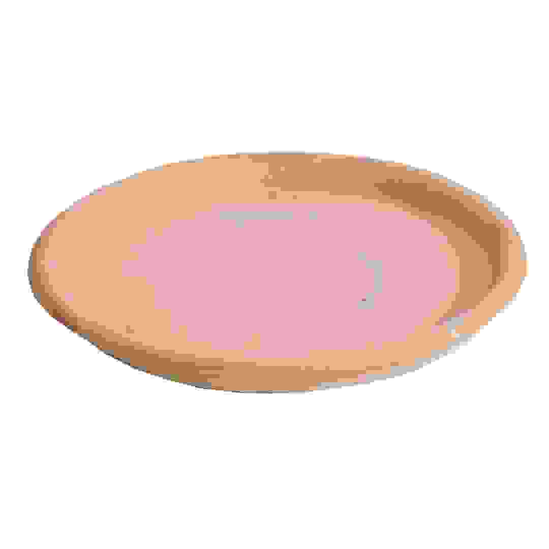 صحن أصيص نباتات فخاري مزجج وايتواش (30 × 30 × 3.5 سم، حجم كبير)