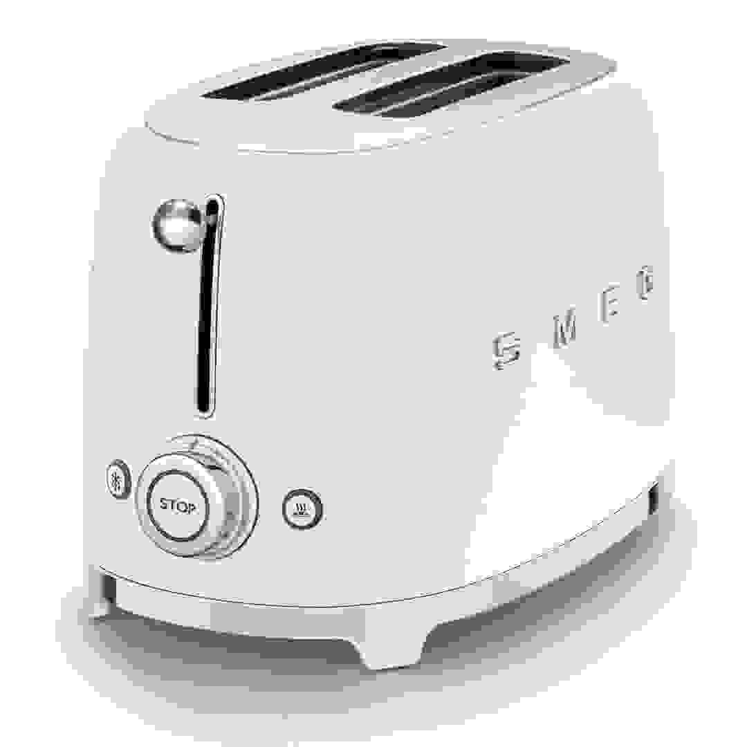 SMEG 50s Retro Style 2-Slice Toaster, TSF01WHUK (950 W)