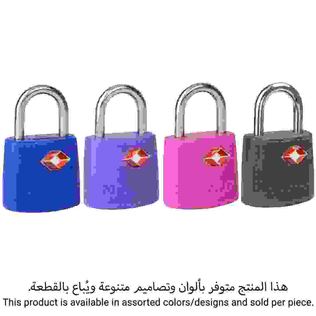 عبوة قفل ماستر لوك معدني معتمد من إدارة أمن النقل (3.8 × 2.3 × 1.1 سم، ألوان متنوعة، قطعتان)