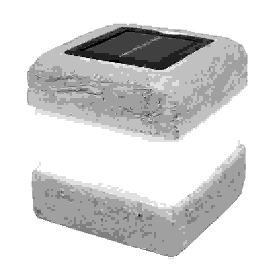 Rocha Stone Effect Solar-Powered Integrated LED Decorative Light, SS0089-1 (12.5 x 12.9 cm, Warm White)