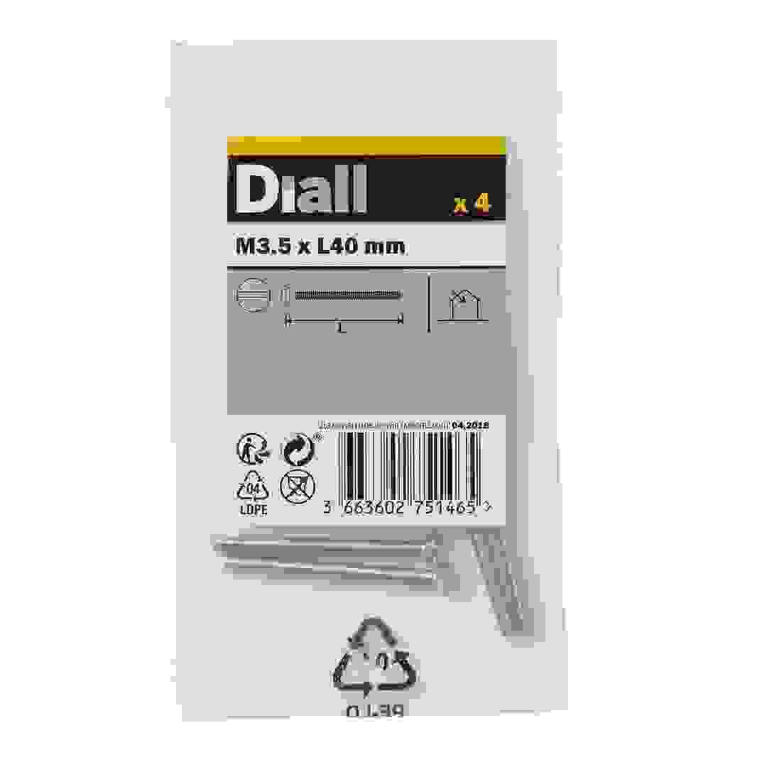 Diall Zinc-Plated Carbon Steel Switch Box Screw Pack (M3.5 x 40 mm, 4 Pc.)