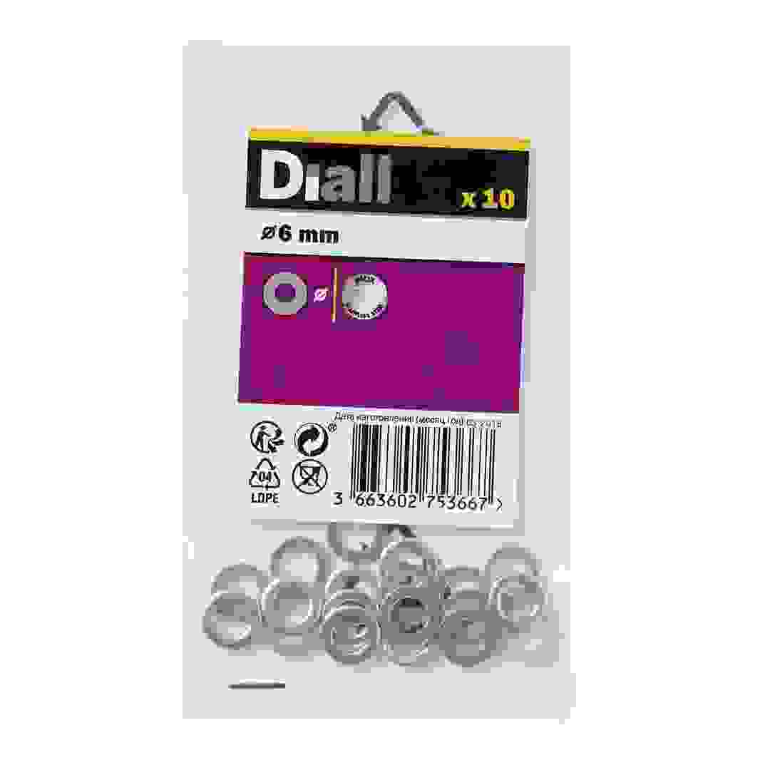 Diall Stainless Steel Medium Flat Washer Pack (M6, 10 Pc.)