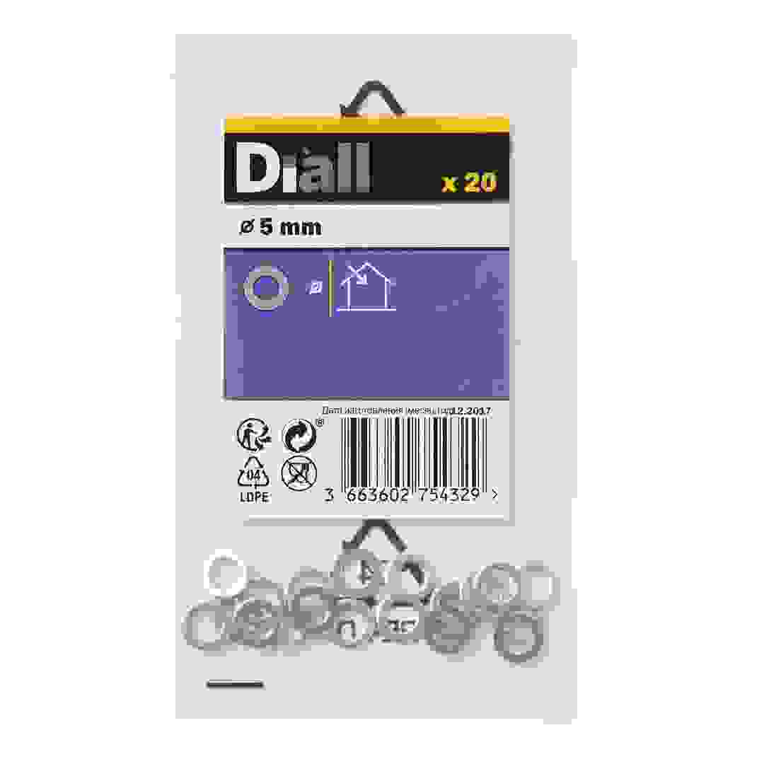 Diall Carbon Steel Small Flat Washer Pack (M5, 20 Pc.)