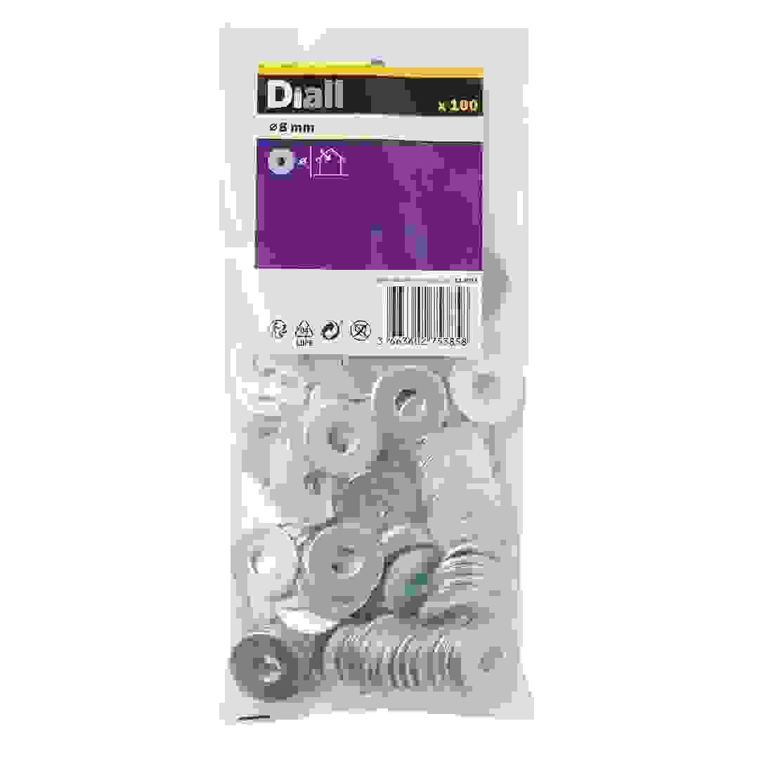 Diall Carbon Steel Large Flat Washer Pack (M8, 100 Pc.)