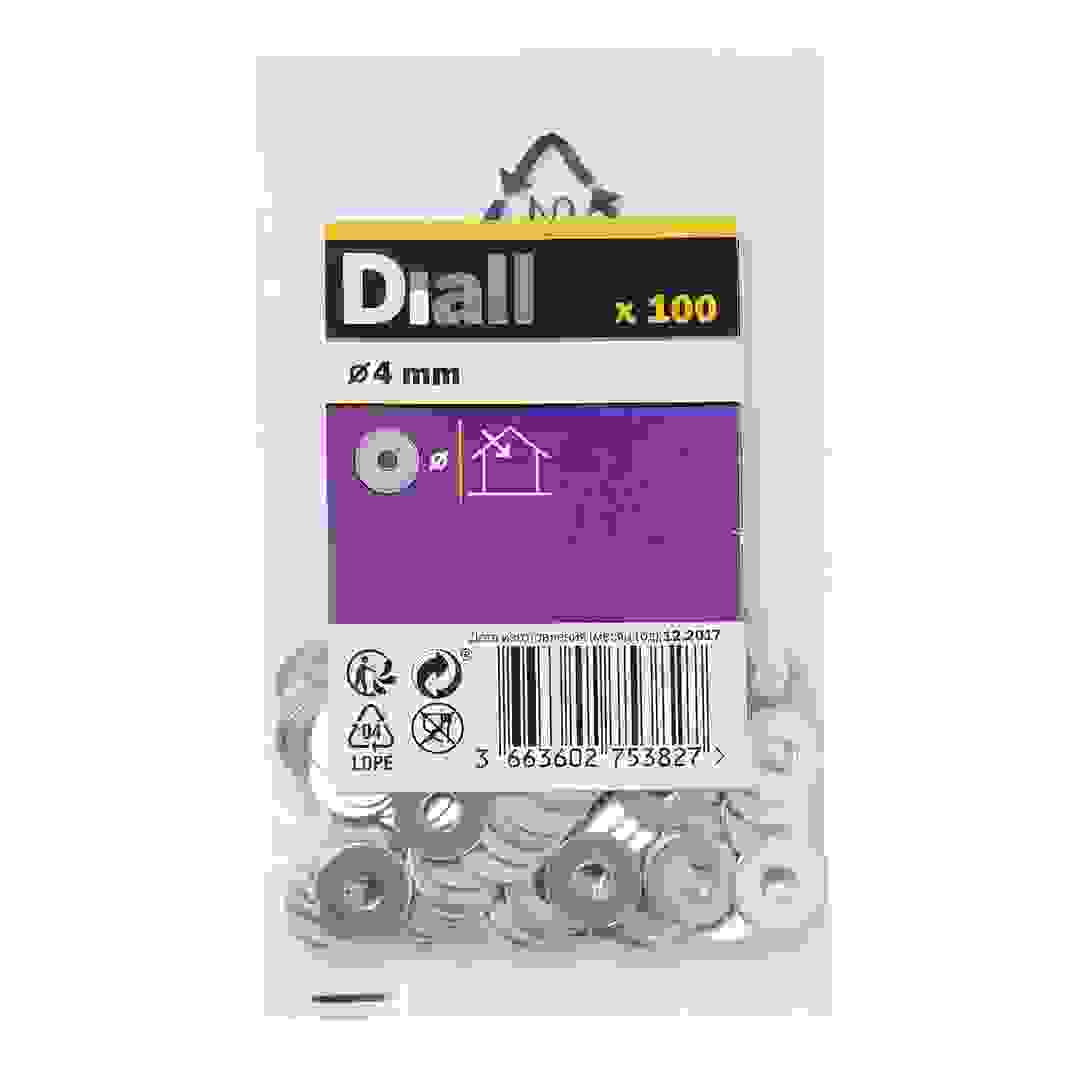 Diall Carbon Steel Large Flat Washer Pack (M4, 100 Pc.)