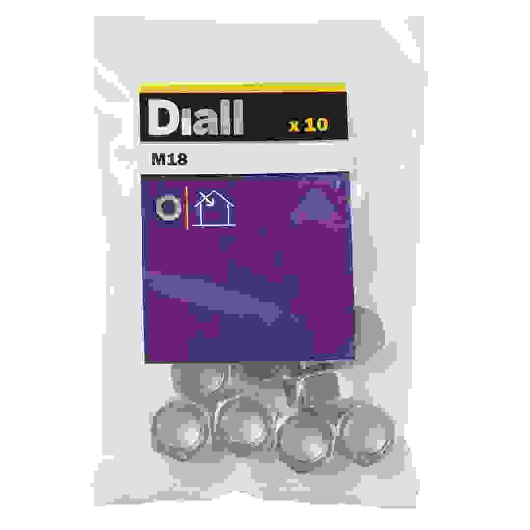 Diall Zinc-Plated Carbon Steel Lock Nut Pack (M18, 10 Pc.)